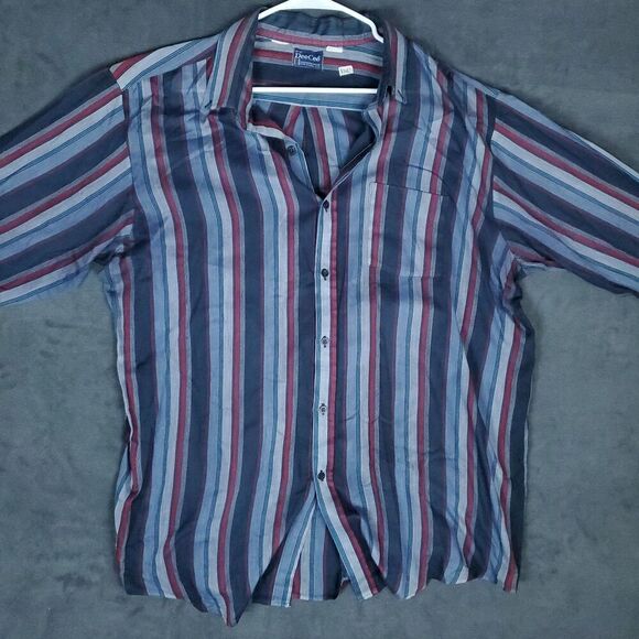 Vintage Dee Cee Vertical Stripe Western Long Sleeve Women's Size 2X Made In USA - Picture 7 of 13